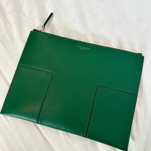 Tory Burch Emerald Leather Pouch